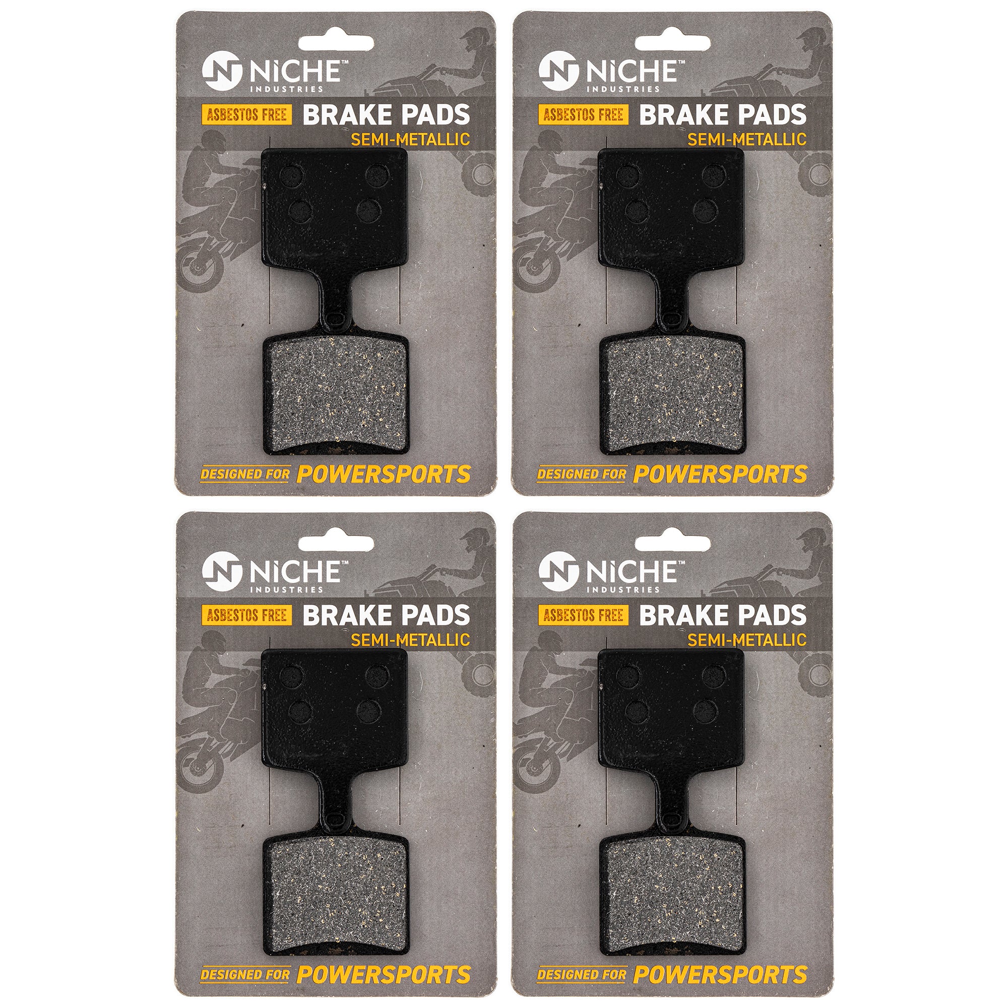 Rear Semi-Metallic Brake Pad Set 4-Pack for Yamaha Transporter SX SR Sidewinder NICHE 519-KPA2643D