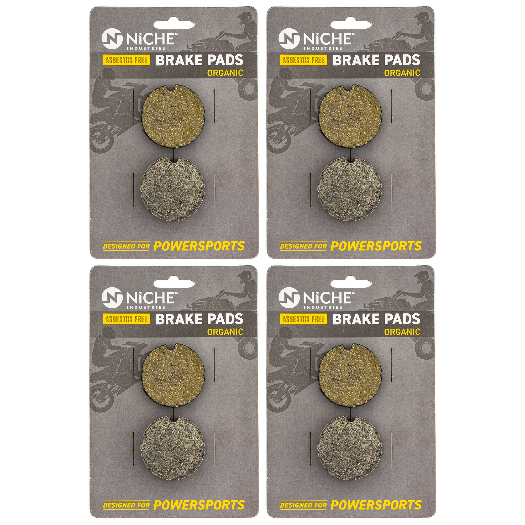 Rear Organic Brake Pad Set 4-Pack for Arctic Cat Textron Cat 0702-264 0702-254 0602-715 NICHE 519-KPA2654D