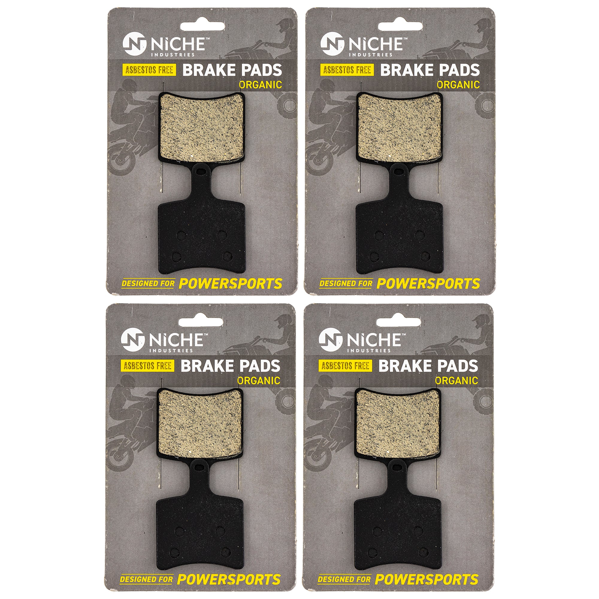 Rear Organic Brake Pad Set 4-Pack for Arctic Cat Textron Cat 3602-061 NICHE 519-KPA2656D