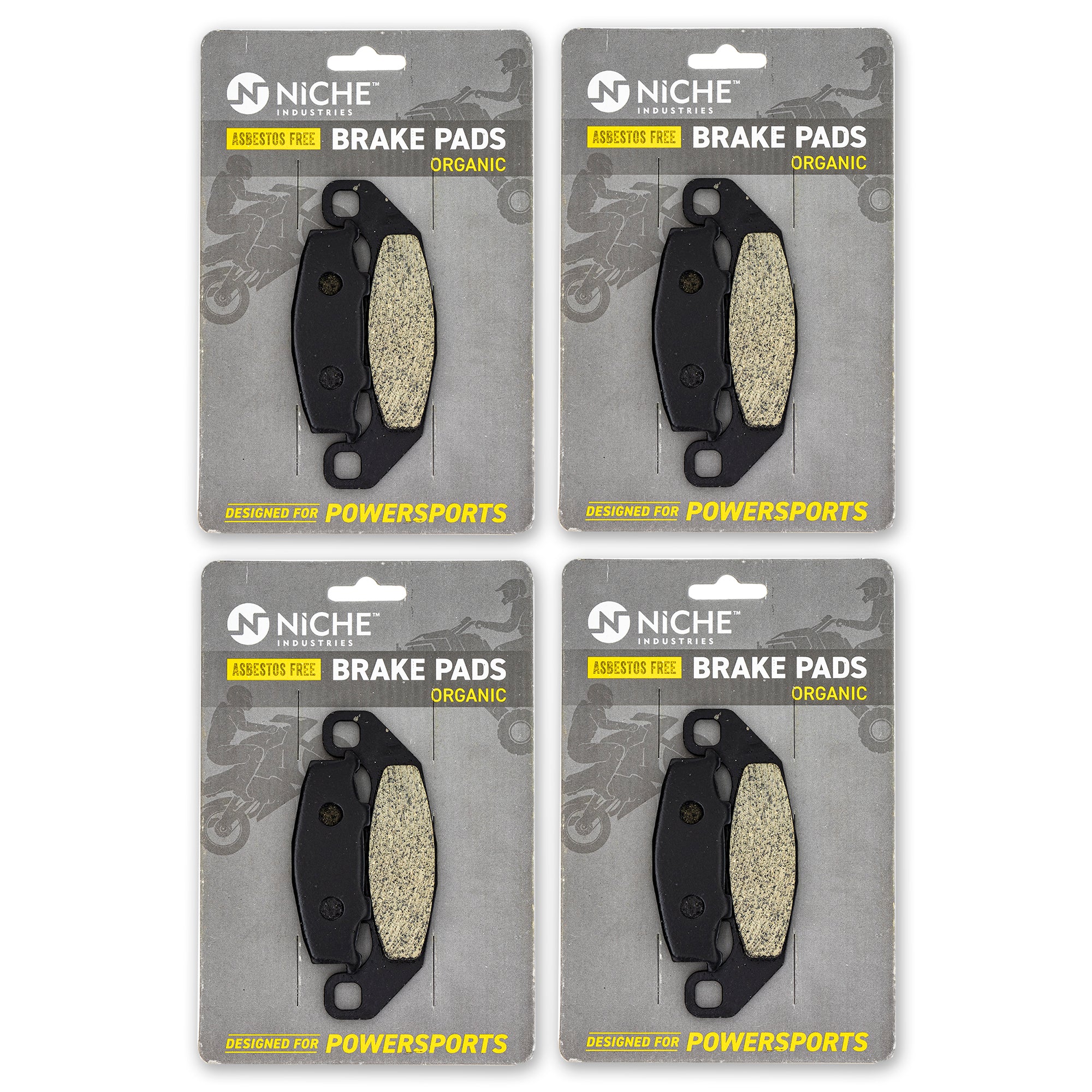 Rear Organic Brake Pad Set 4-Pack for zOTHER Kawasaki Ninja 43082-1145 NICHE 519-KPA2667D