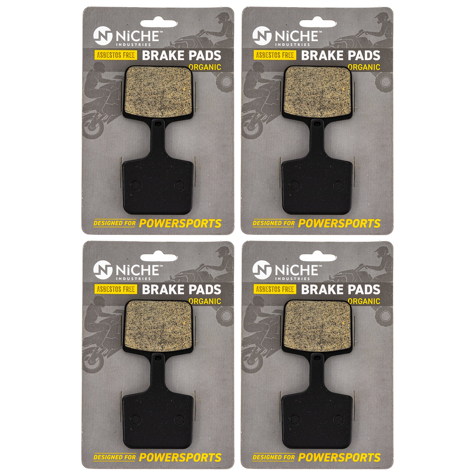 Rear Organic Brake Pad Set 4-Pack for Polaris XC Trail Touring Switchback 2202202 2202203 NICHE 519-KPA2661D