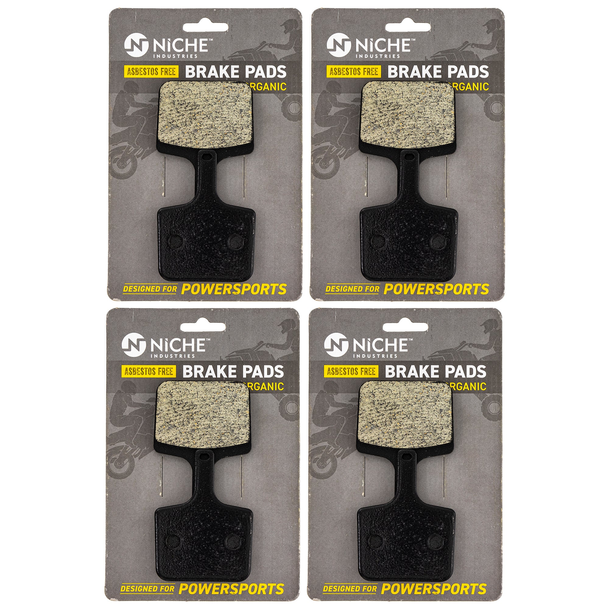 Rear Organic Brake Pad Set 4-Pack for Polaris Voyager Switchback Rush RMK 2204036 NICHE 519-KPA2672D