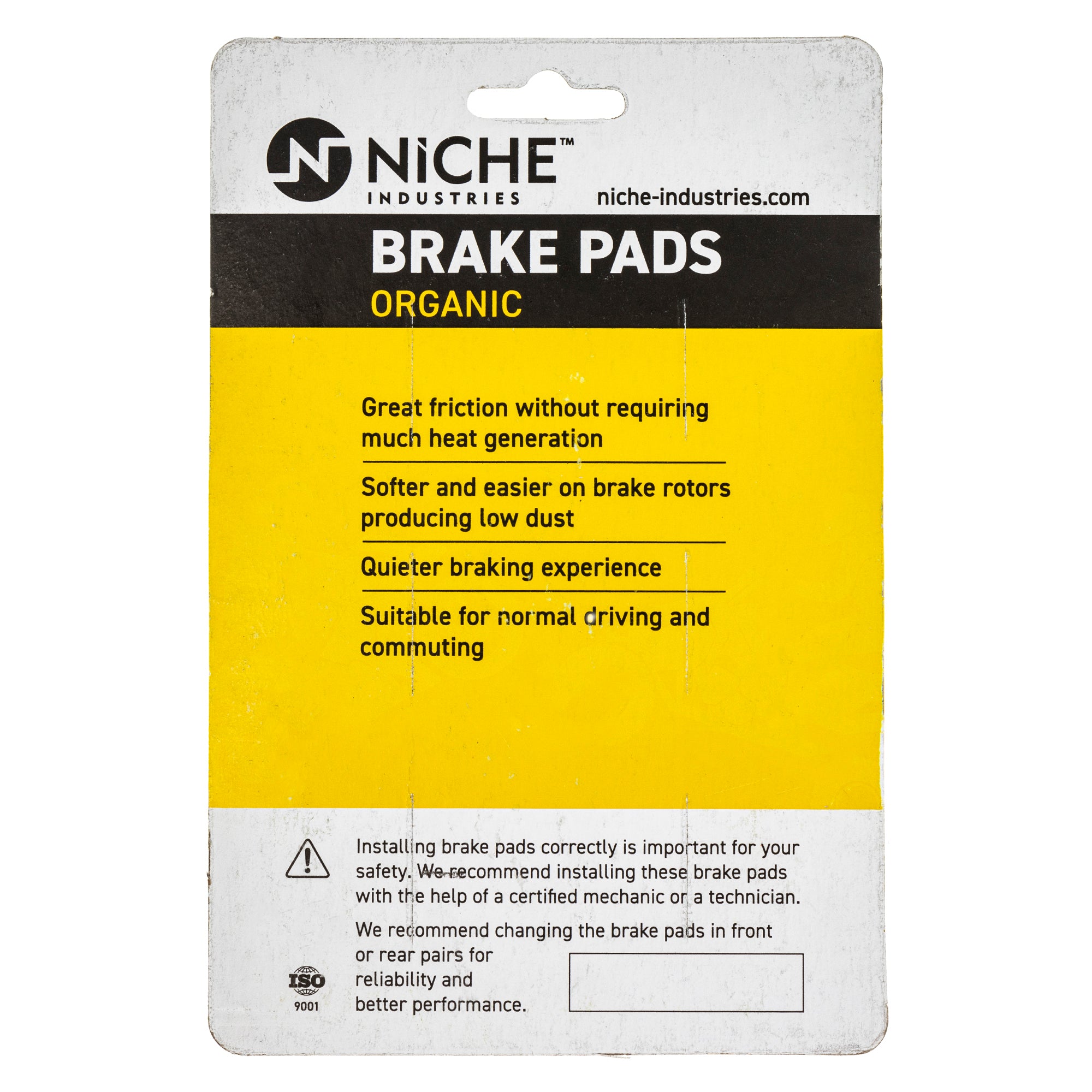 NICHE 519-KPA2676D Rear Organic Brake Pad Set for Polaris WideTrak IQ