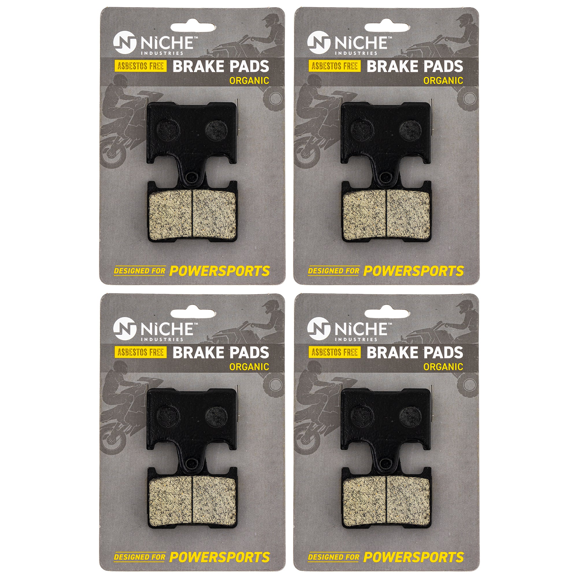 Rear Organic Brake Pad Set 4-Pack for zOTHER Yamaha VK RX1 RX RS 8FA-W0046-01-00 NICHE 519-KPA2682D