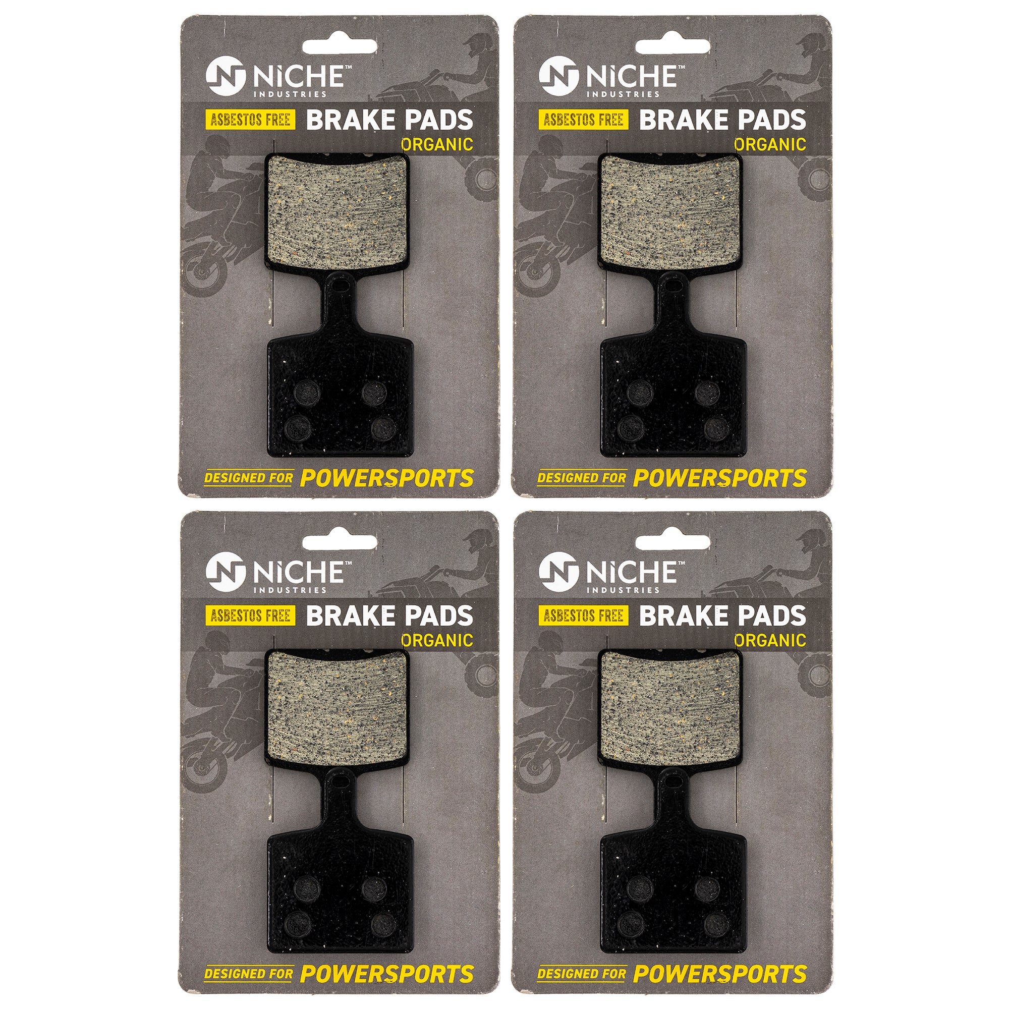 Rear Organic Brake Pad Set 4-Pack for Yamaha Transporter SX SR Sidewinder 8JP-F5811-00-00 NICHE 519-KPA2685D