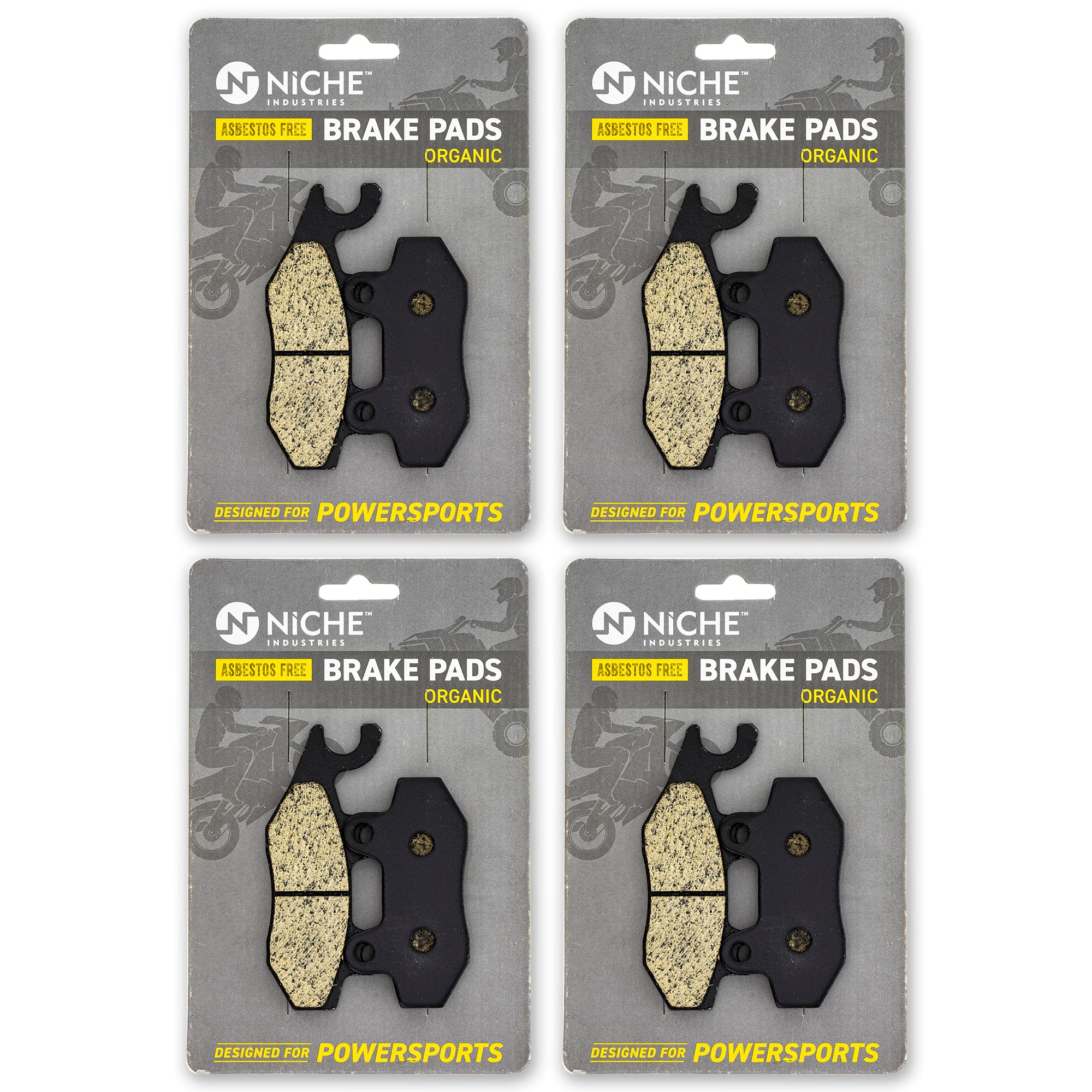 Front Semi-Metallic Brake Pad Set 4-Pack for Yamaha Venture Phazer 8GC-W0045-00-00 NICHE 519-KPA2687D