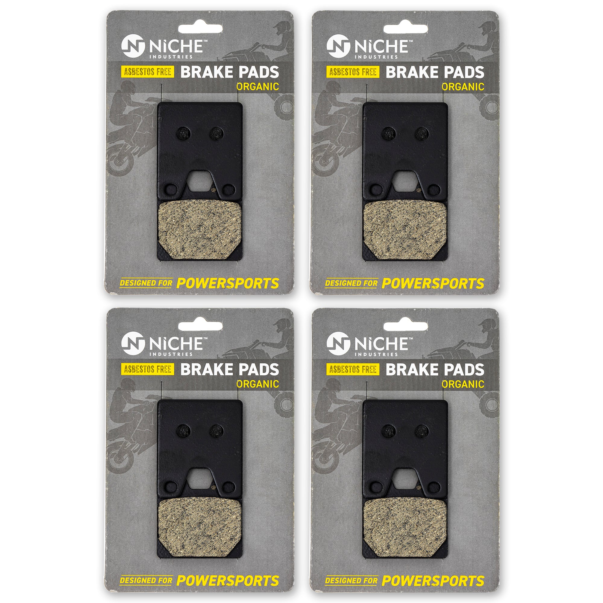 Rear Organic Brake Pad Set 4-Pack for zOTHER Yamaha YZF 5FL-W0046-50-00 NICHE 519-KPA2688D