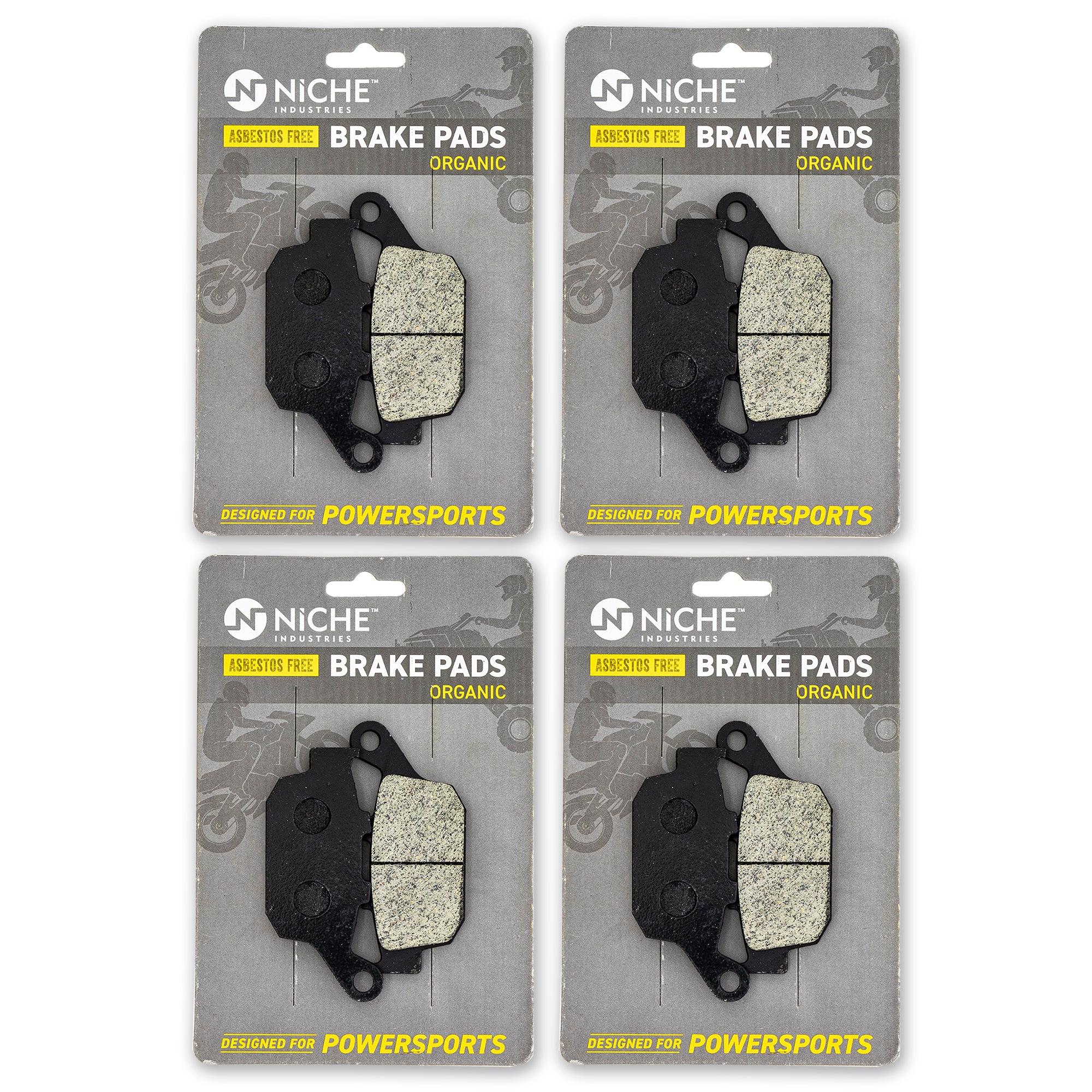 Rear Organic Brake Pad Set 4-Pack for Yamaha FZ6R 20S-W0046-00-00 NICHE 519-KPA2689D